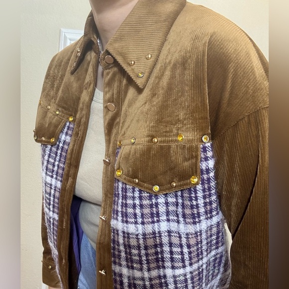 Anthropologie Brown and Plaid Button-Up Shirt - Picture 6 of 8